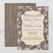Invitation Fête de naissance de fille flocon de neige d'hiver (Devant / Derrière)