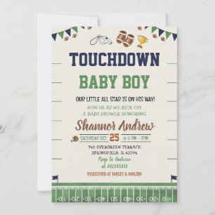Invitation Fête de naissance de football américain numérique