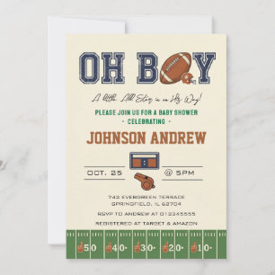 Invitation Fête de naissance de football américain personnali