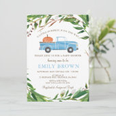 Invitation Fête de naissance de garçon CITROUILLE Little Truc (Debout devant)