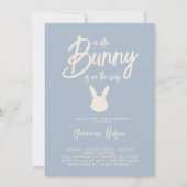 Invitation Fête de naissance de garçon moderne Blue Bunny (Devant)