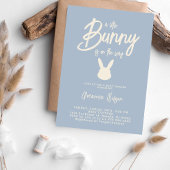 Invitation Fête de naissance de garçon moderne Blue Bunny