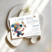 Invitation Fête de Naissance de Gnome Mignon avec Papillon
