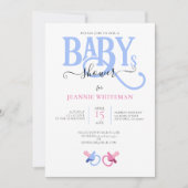 INVITATION FETE DE NAISSANCE DE JUMEAUX AVEC SUÇON POUR BÉBÉ (Devant)