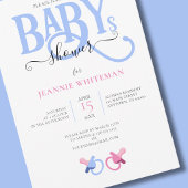 INVITATION FETE DE NAISSANCE DE JUMEAUX AVEC SUÇON POUR BÉBÉ