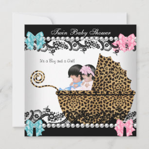 Invitation Fête de naissance de jumeaux Bébé fille mignonne R