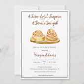 Invitation Fête de naissance de jumeaux Buns Cinnamon Boho Co (Devant)