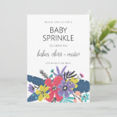Invitation Fête de naissance de jumeaux garçon Fleurs Boho Mo (Debout devant)