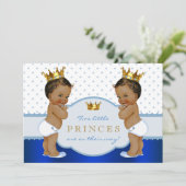 Invitation Fête de naissance de jumeaux prince ethnique (Debout devant)