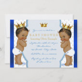 Invitation Fête de naissance de jumeaux prince ethnique (Dos)