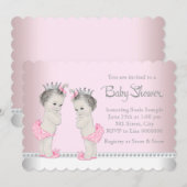 Invitation Fête de naissance de jumelles mignonnes (Devant / Derrière)