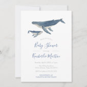 Invitation Fête de naissance de la mère baleine et du bébé ba (Devant)