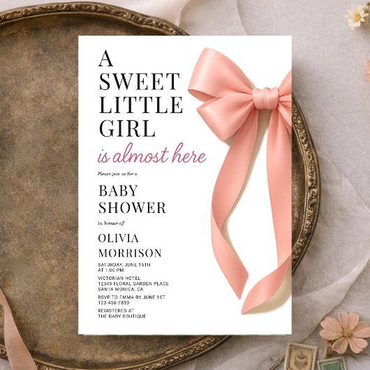 Invitation Fête de Naissance de la Petite Fille Douce est Pre