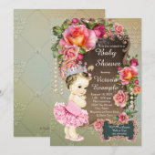 Invitation Fête de naissance de la princesse au tutu de perle (Devant / Derrière)