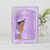 Invitation Fête de naissance de la princesse ethnique Bébé Mo (Debout devant)