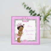 Invitation Fête de naissance de la princesse ethnique Bébé Ro (Debout devant)