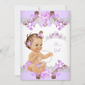 Invitation Fête de naissance de la princesse pour bébé fille (Devant)