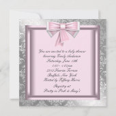 Invitation Fête de naissance de la princesse rose argentée (Dos)