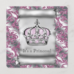 Invitation Fête de naissance de la princesse rose royale réga