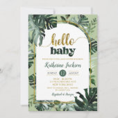 Invitation Fête de naissance de la verdure tropicale Monstera (Devant)