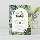 Invitation Fête de naissance de la verdure tropicale Monstera (Debout devant)