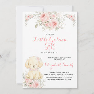 Invitation Fête de naissance de Little Golden Girl Golden R