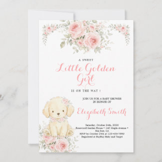 Invitation Fête de naissance de Little Golden Girl | Golden R