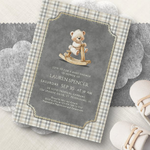 Invitation Fête de naissance de l'ours Polo Preppy