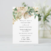 Invitation Fête de naissance de mariage Rose Peint Florale Si (Debout devant)