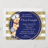 Invitation Fête de naissance de petit marin (Dos)