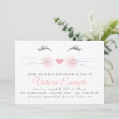 Invitation Fête de naissance de petite fille Chat Chaton (Debout devant)