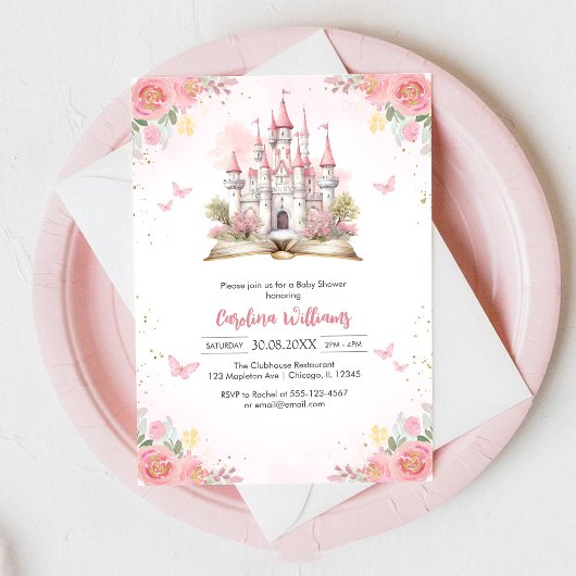 Invitation Fête de naissance de petite princesse conte de fée