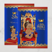 Invitation Fête de naissance de prince ethnique royal chic (Devant / Derrière)