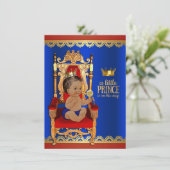 Invitation Fête de naissance de prince ethnique royal chic (Debout devant)