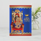 Invitation Fête de naissance de prince ethnique royal chic (Debout devant)