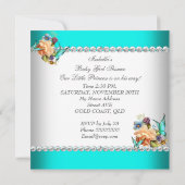 Invitation Fête de naissance de princesse bébé fille fleurs s (Dos)