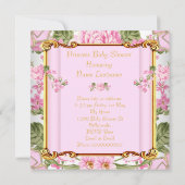 Invitation Fête de naissance de princesse bébé Rose rose blon (Dos)