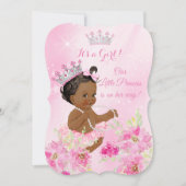 Invitation Fête de naissance de princesse bébé Rose tutu flor (Devant)