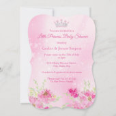 Invitation Fête de naissance de princesse bébé Rose tutu flor (Dos)