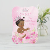 Invitation Fête de naissance de princesse bébé Rose tutu flor (Debout devant)