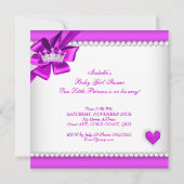 Invitation Fête de naissance de princesse bébé Rose Violet Di (Dos)