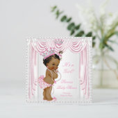 Invitation Fête de naissance de princesse bébé Satin de soie  (Debout devant)