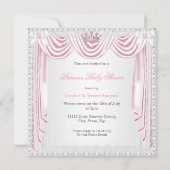 Invitation Fête de naissance de princesse bébé Satin de soie  (Dos)