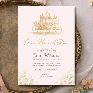 Invitation Fête de Naissance de Princesse Carrosse Il était u