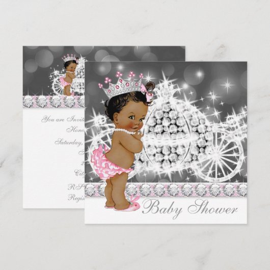 Invitation Fête de naissance de princesse ethnique afro-améri (Devant / Derrière)