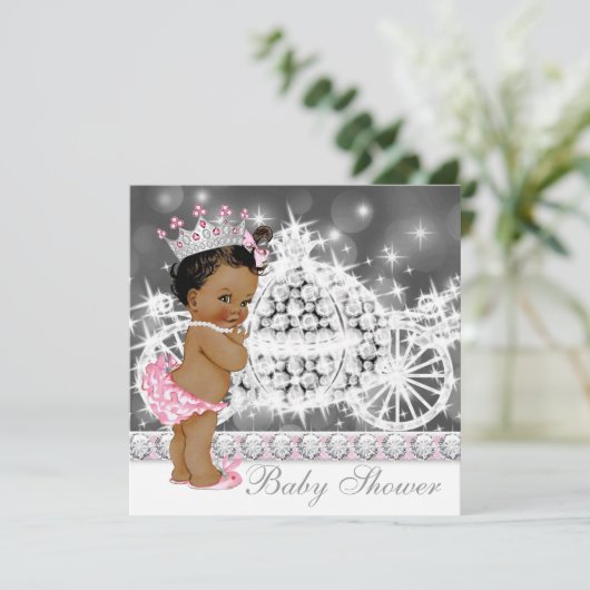 Invitation Fête de naissance de princesse ethnique afro-améri (Debout devant)