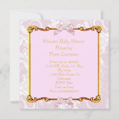 Invitation Fête de naissance de princesse ethnique Blanc Rose (Dos)