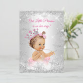Invitation Fête de naissance de princesse Rose Argent Merveil (Debout devant)