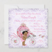 Invitation Fête de naissance de princesse rose et violet ethn (Dos)