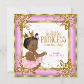Invitation Fête de naissance de princesse Tulle rose Fleurs E (Devant)